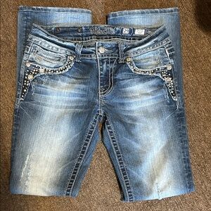 Miss Me Women's Embellished Blue Boot Cut Jeans